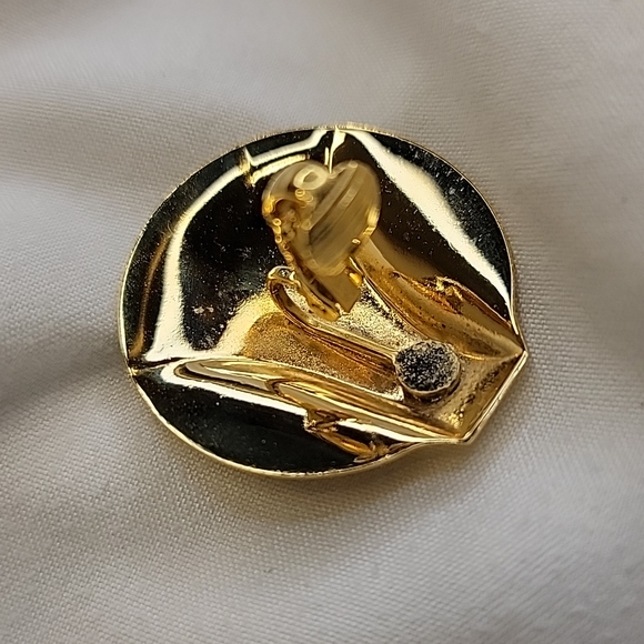 Vintage Gold tone Earrings CLIP-ON Costume Statement Jewelry ✨️ - Picture 13 of 14